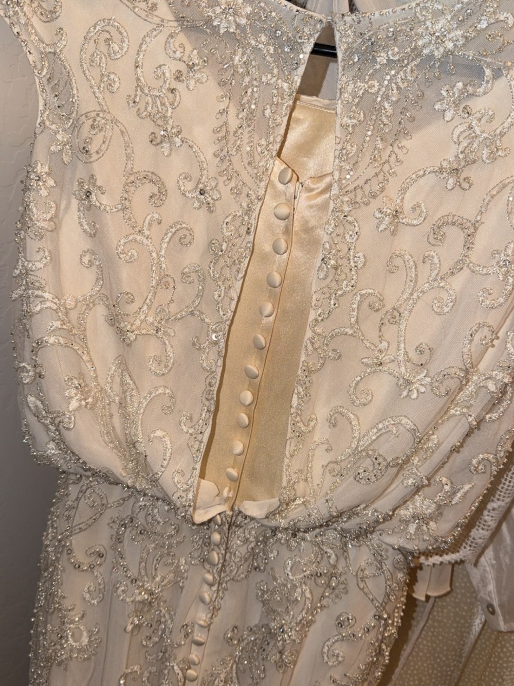 Allure Bridals Ivory Heavy Beaded Pearl Art Deco Wedding Gown